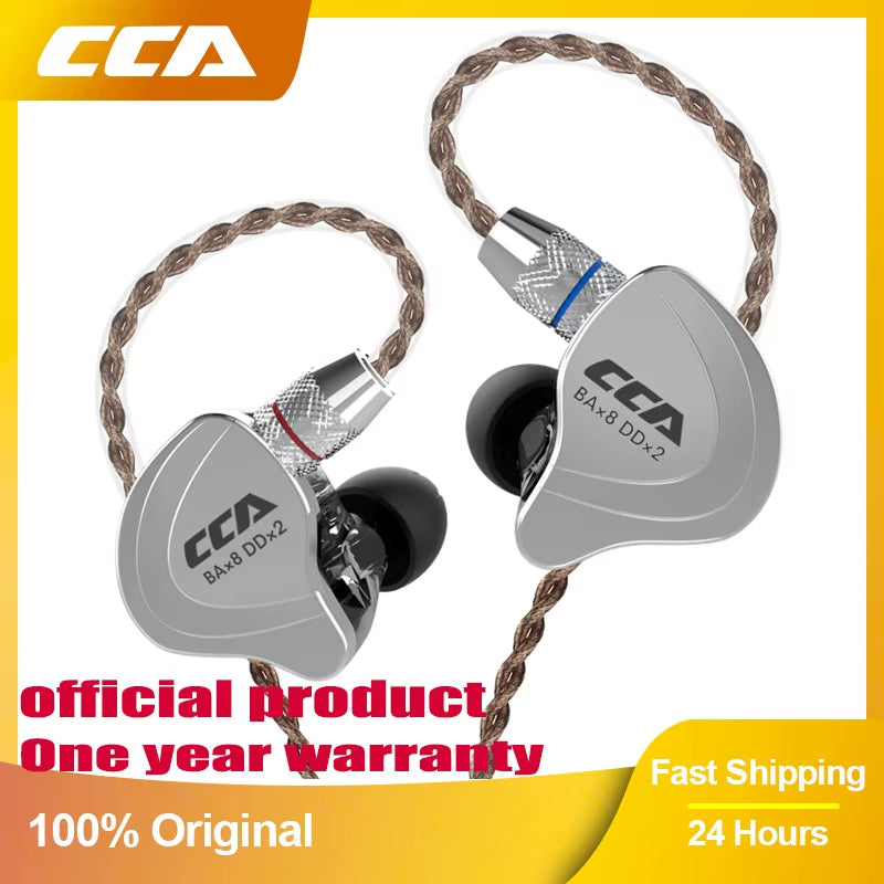 C10 Headphones 4BA+1DD Hybrid Technology Hifi in Ear Music DJ Gamer Sport Earphone Active Noice Cancelling Monitor Headset