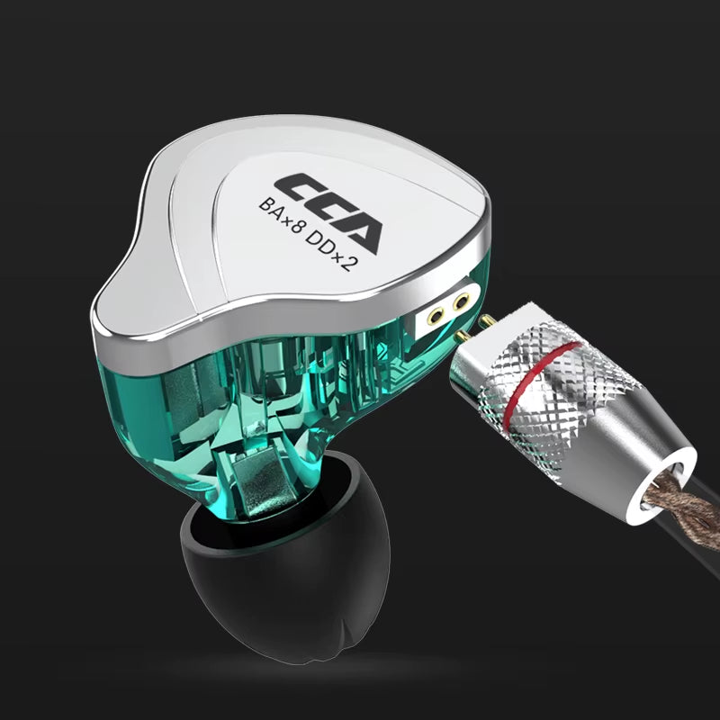 C10 Headphones 4BA+1DD Hybrid Technology Hifi in Ear Music DJ Gamer Sport Earphone Active Noice Cancelling Monitor Headset