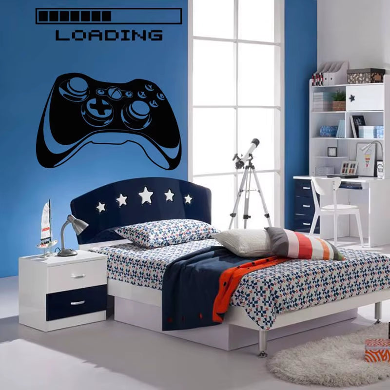 Wall Decal Gamer Xbox Loading Controller Games Sticker Home Decor Customized for Kids Bedroom Vinyl Wall Art Decals A1-009