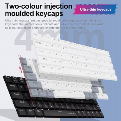 A68 RGB Mini Slim USB Wired Mechanical Gaming Keyboard Red Switch 68 Keys Gamer Russian Brazilian for Compute PC Laptop